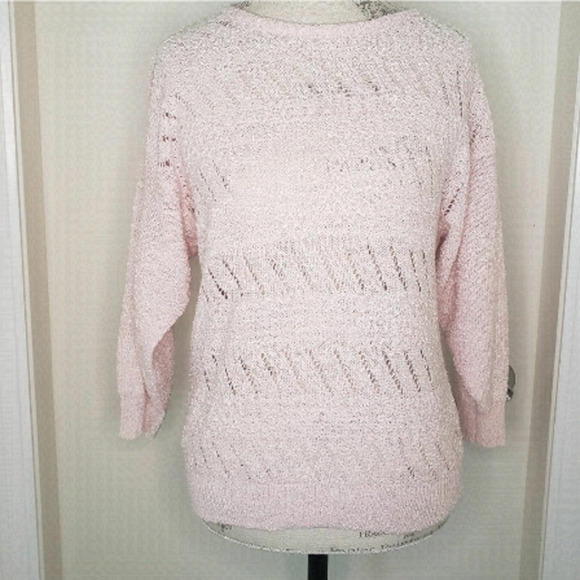 Vintage pink handknit sweater - Picture 1 of 4